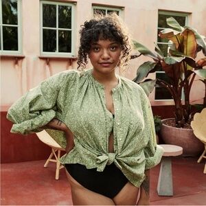 DOEN Jane Top in Green Garden Bloom - M